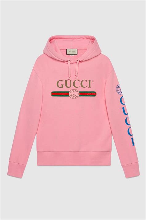 gucci pink hoodie rainbow|oversize sweatshirt with Gucci print.